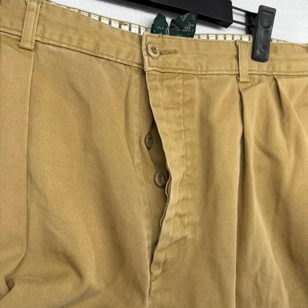 Vintage J Crew Pants men's 34 Fits 31x29 Brown Baggy Fatigue USA Made Trousers